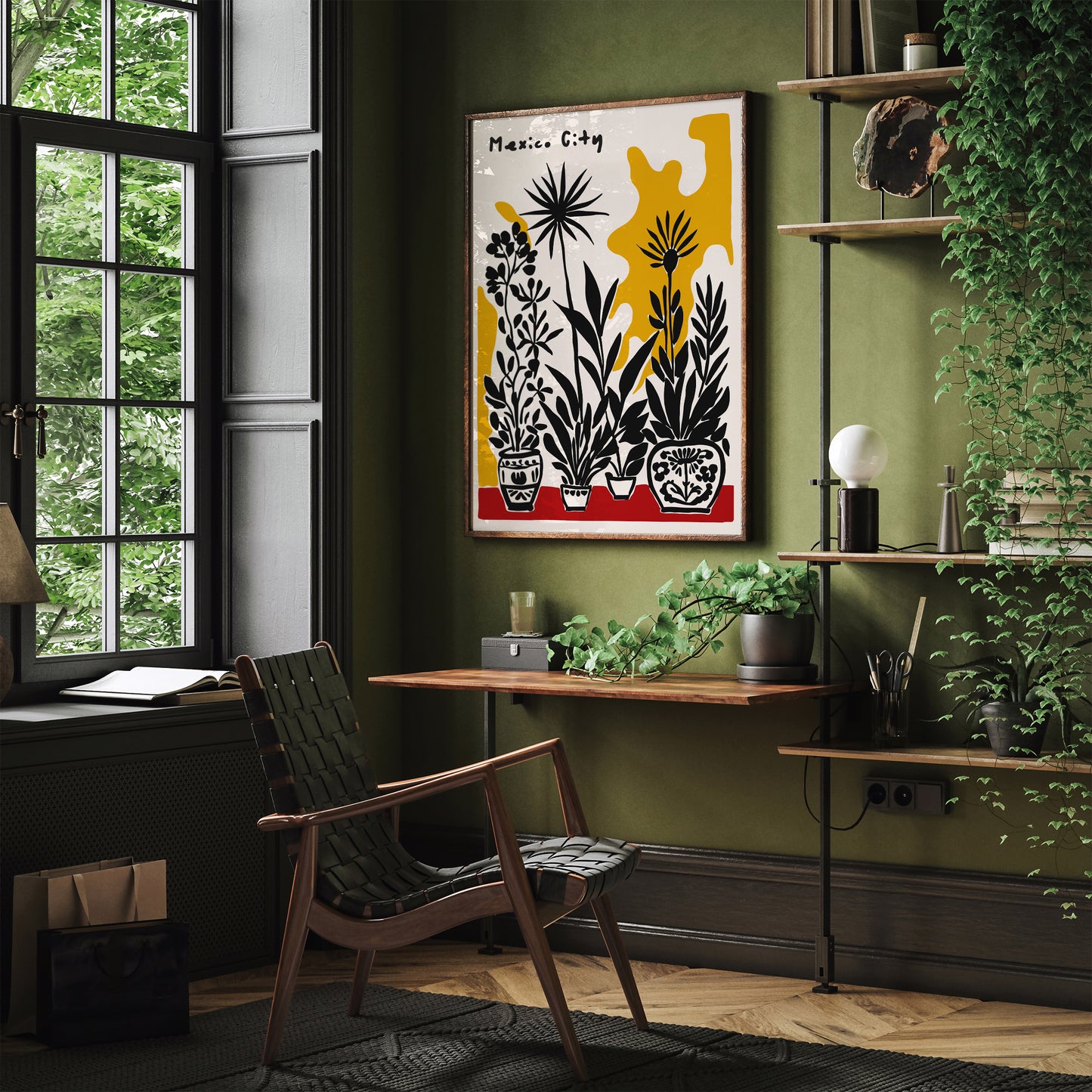 Mexico City Floral Retro Art Print