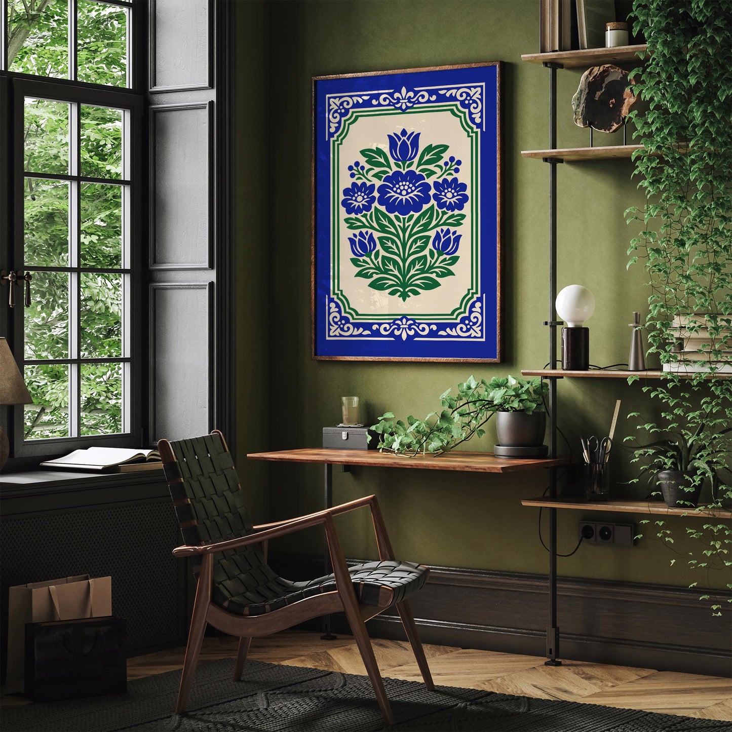 Folk Floral Wall Art Print