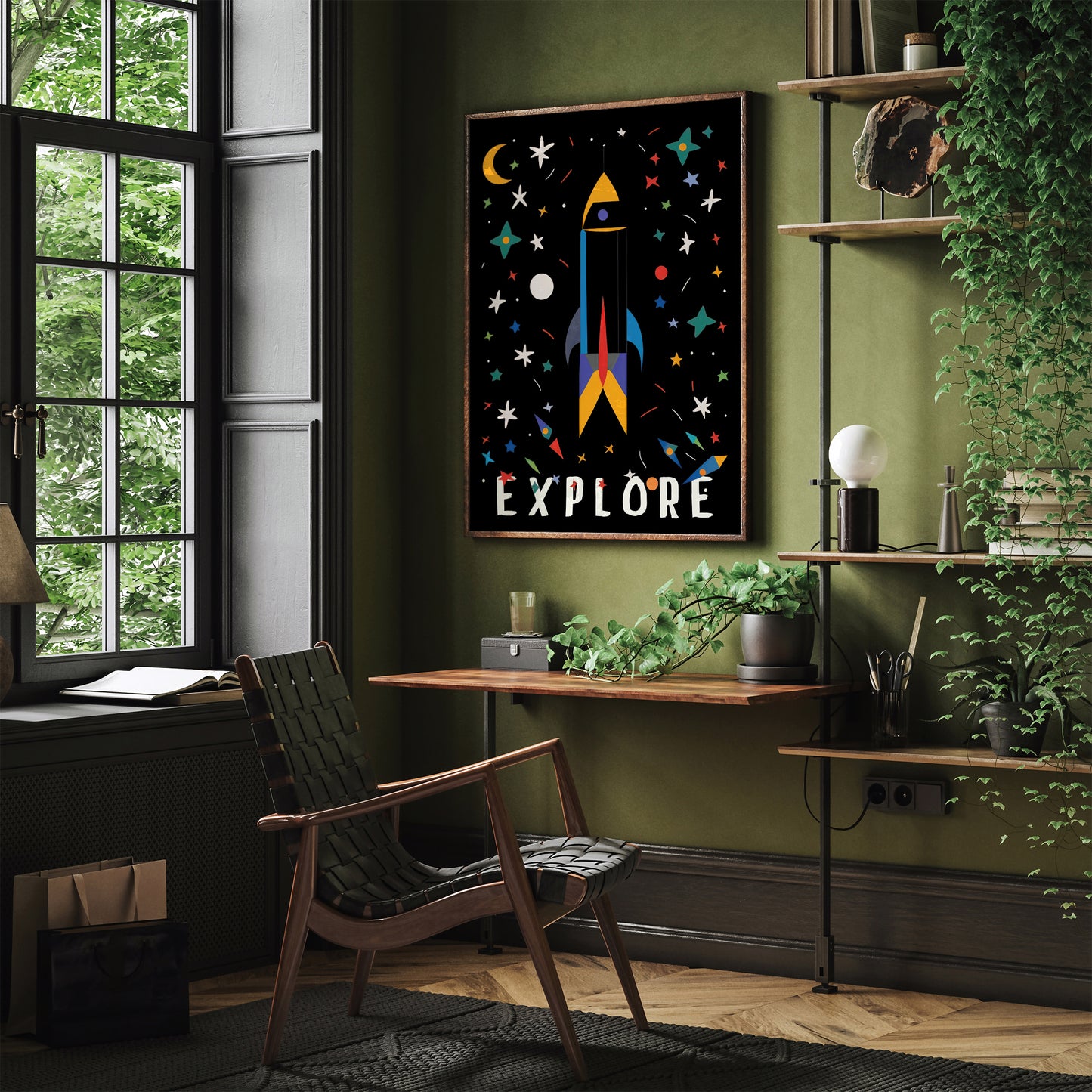 Explore Space Colorful Poster