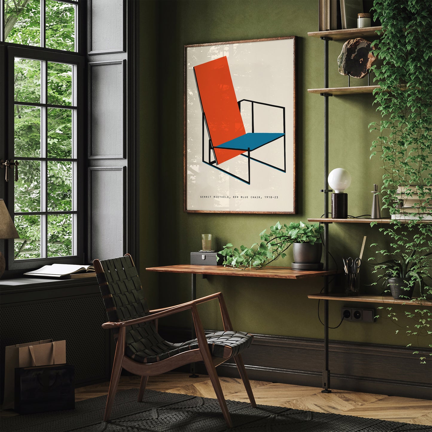 Gerrit Rietveld, Red Blue Chair Retro Art Print