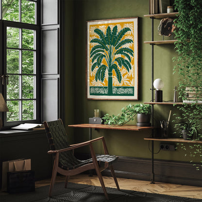 Green Eclectic Palm Tree Thailand Nature Poster