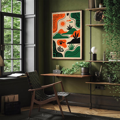 Vibrant Abstract Landscape Art Poster