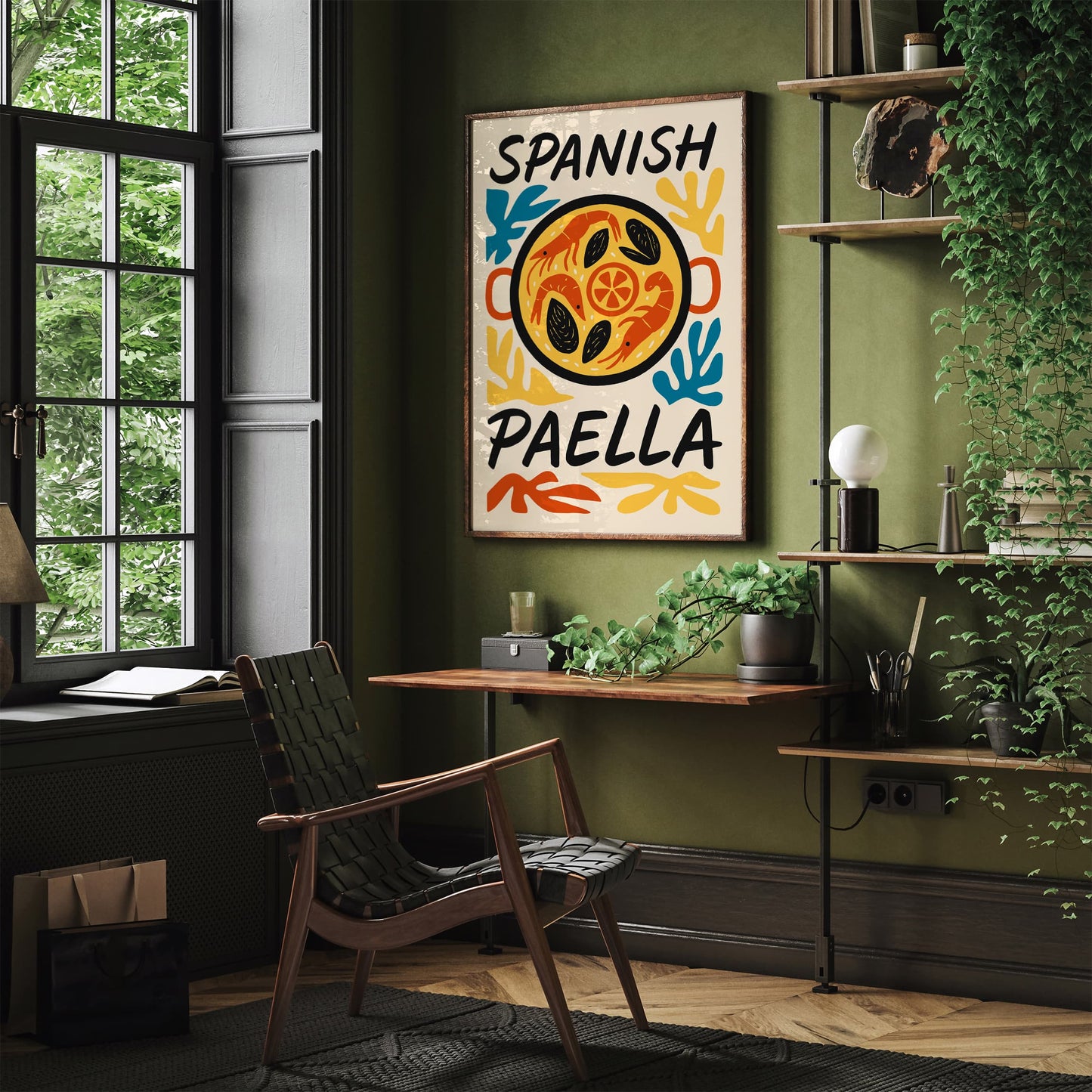 Spanish Paella Dish Poster for Kitchen Wall Decor