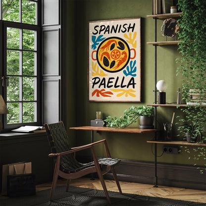 Spanish Paella Dish Poster for Kitchen Wall Decor