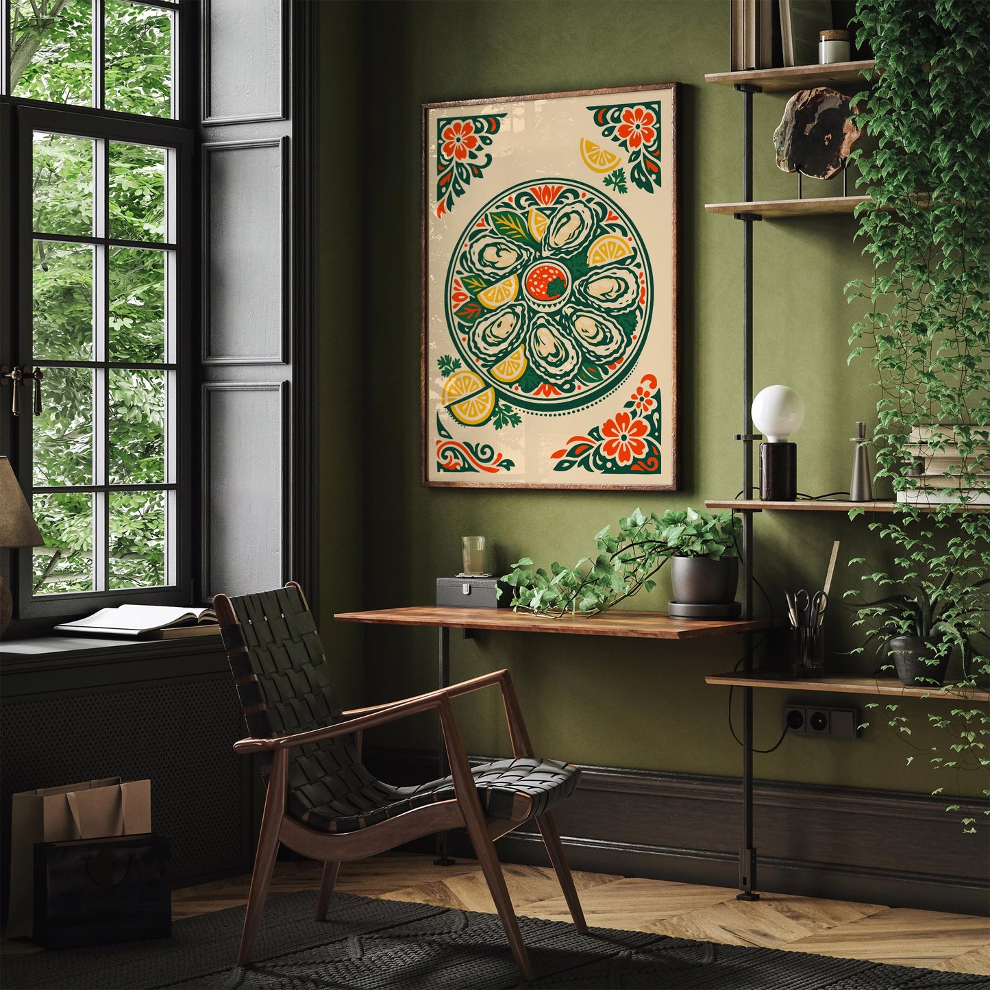 Oyster Plates Kitchen Poster