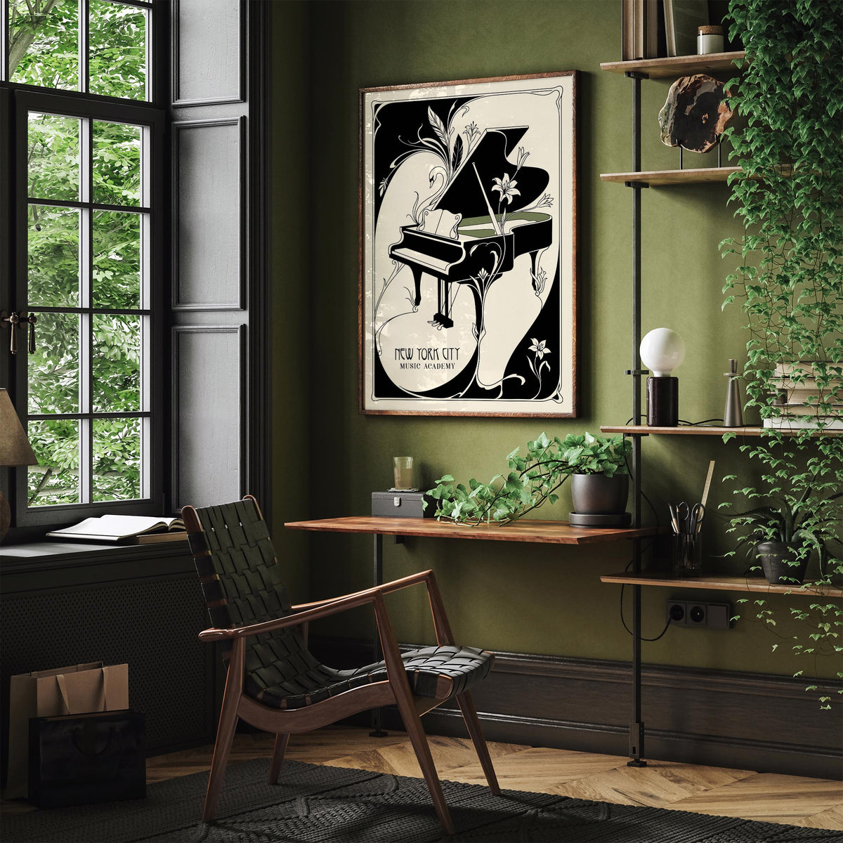 New York City Music Academy Art Nouveau Poster