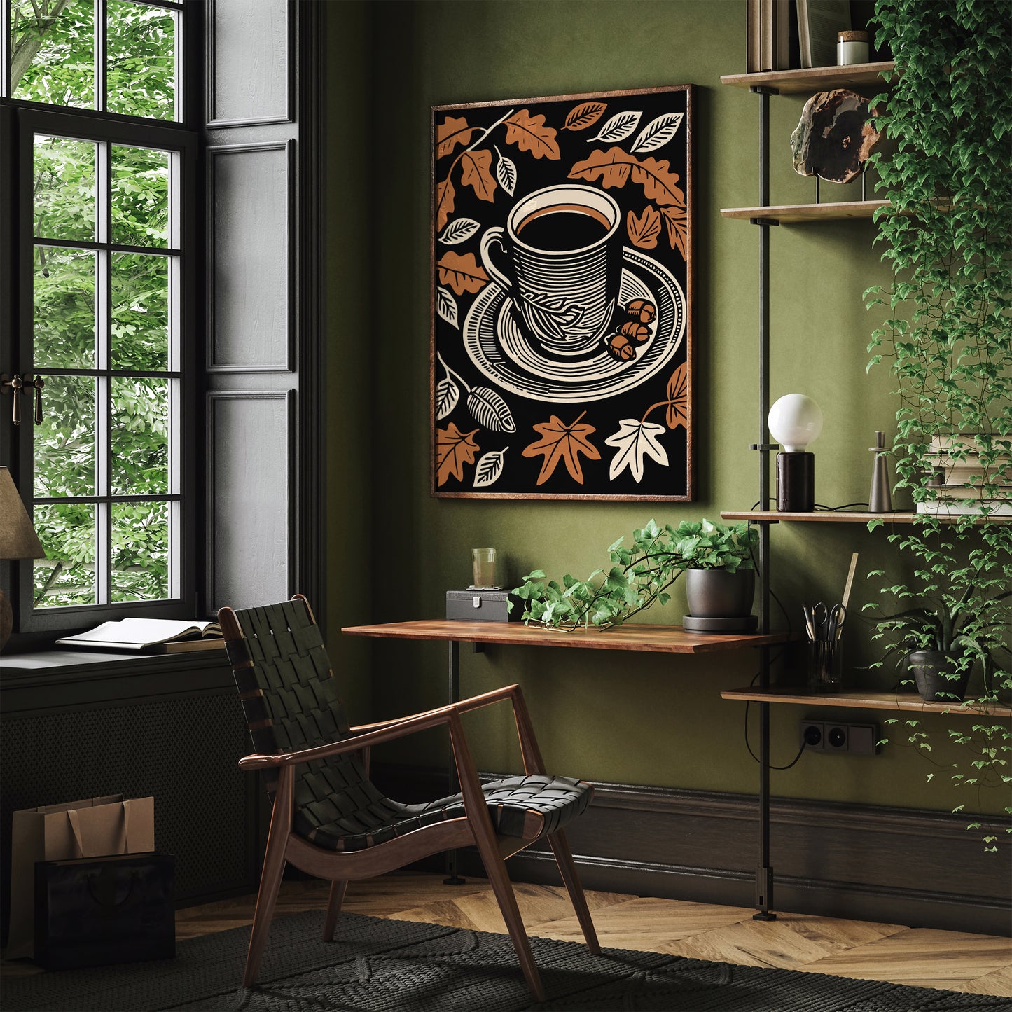 Fall Coffee Retro Kitchen Poster