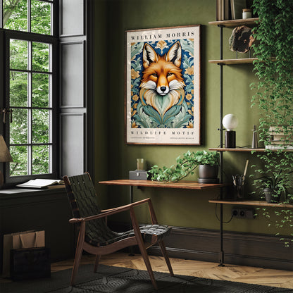 Wildlife Motif Fox Morris Poster