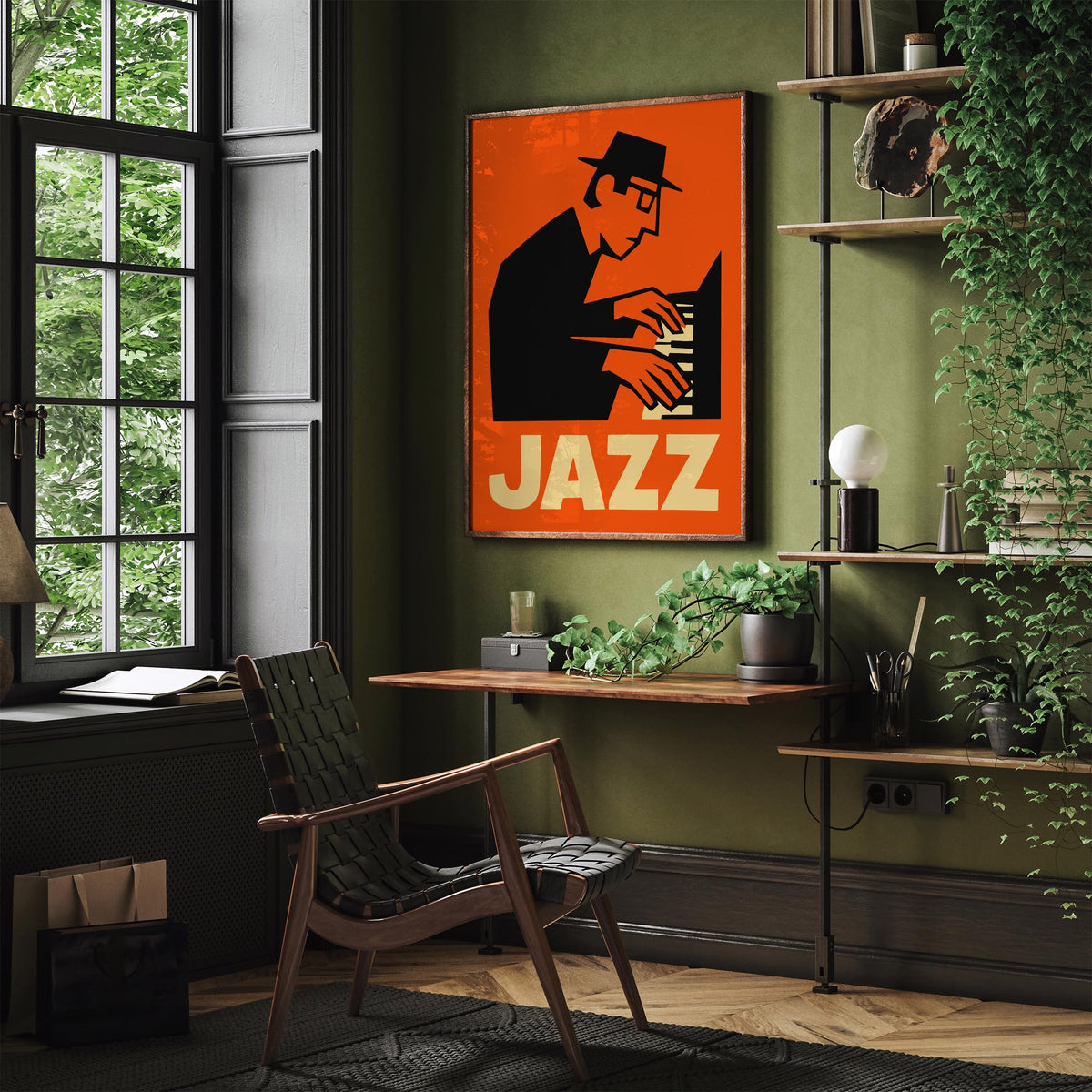 Retro Jazz Music Art Poster