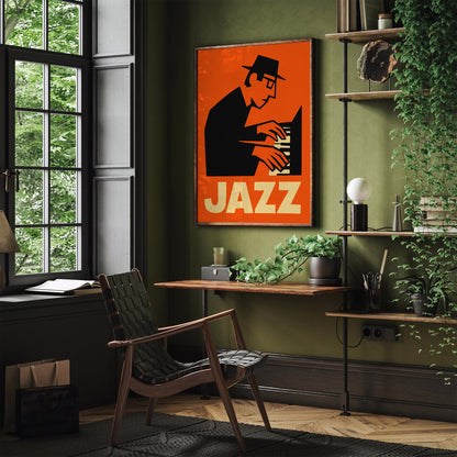 Retro Jazz Music Art Poster