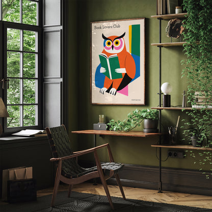 Book Lovers Club Cute Owl Poster