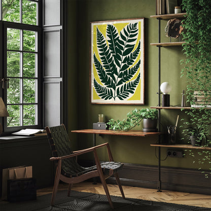 Green Fern Leaf Poster