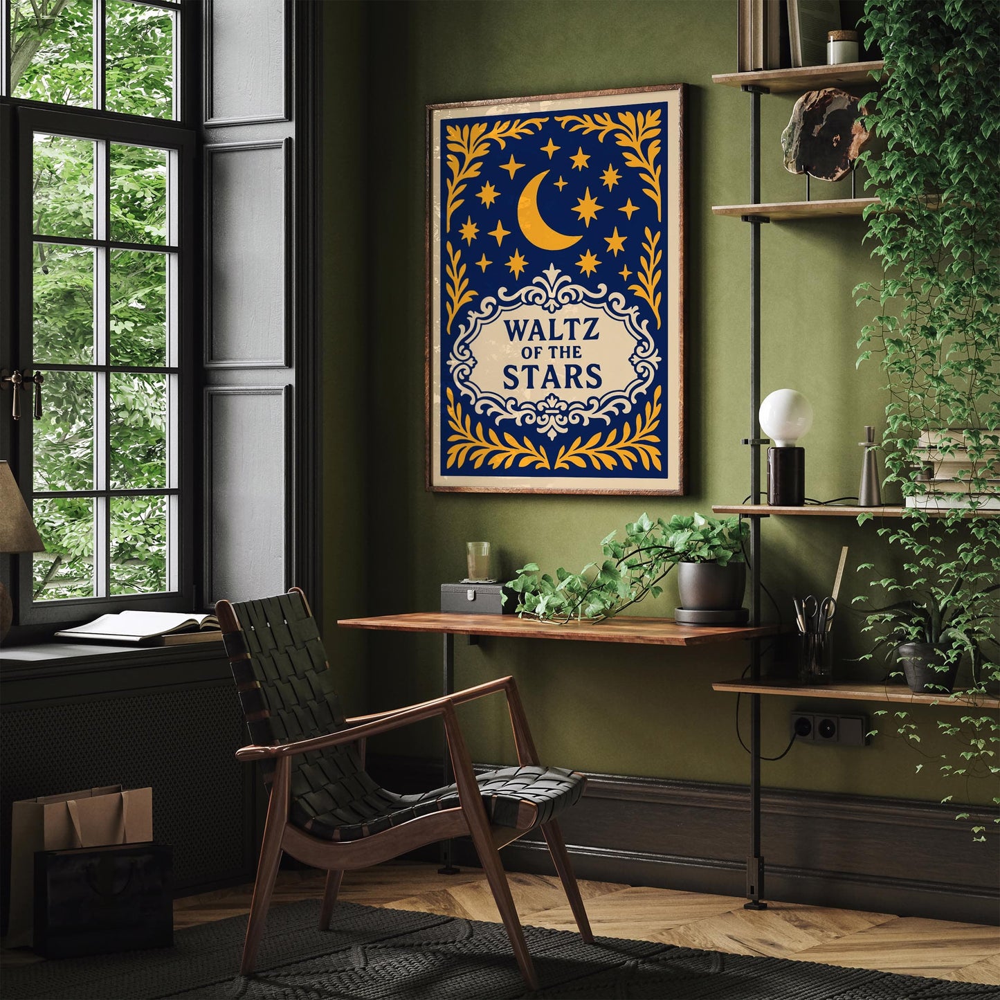 Waltz of the Stars Poster - Rococo Revival Celestial Art Print