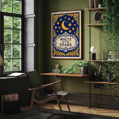 Waltz of the Stars Poster - Rococo Revival Celestial Art Print
