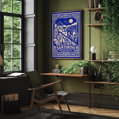 Santorini Greece Blue Poster