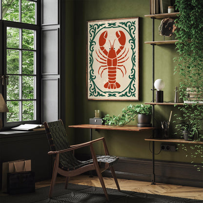 Red Lobster Poster - Kitchen Wall Decor
