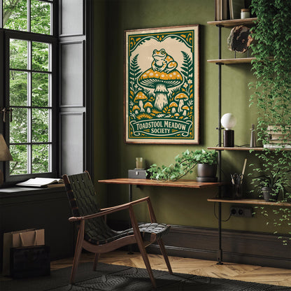 Toadstool Meadow Society Art Poster