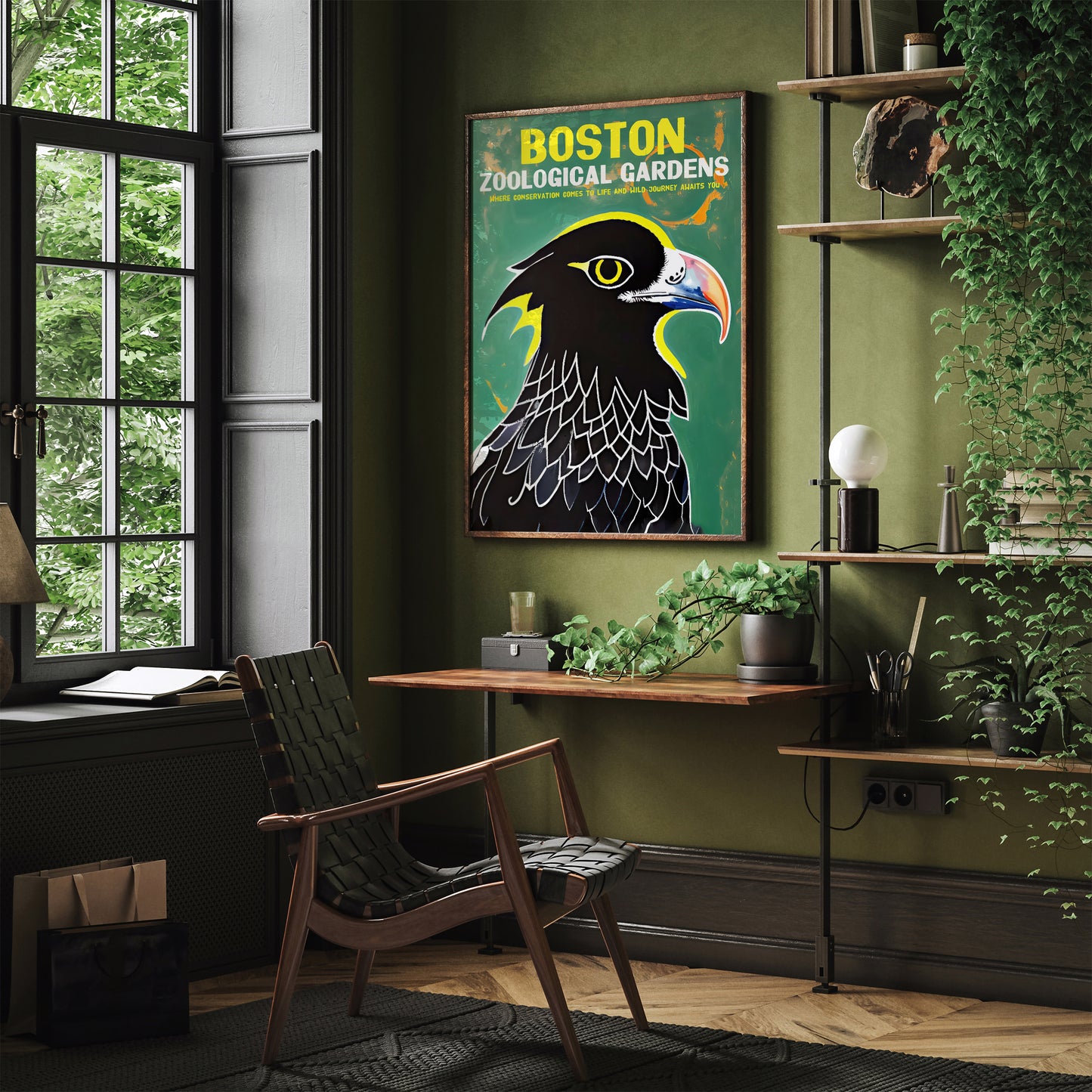 Boston Zoo Retro Eagle Poster