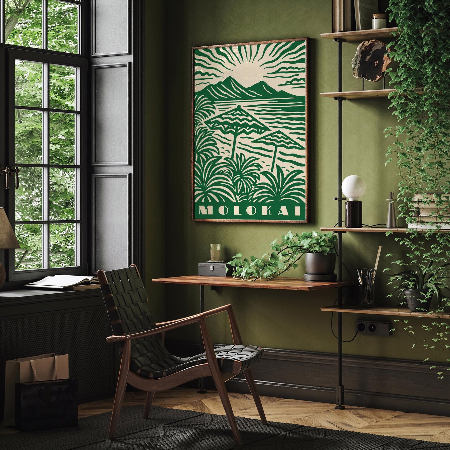 Molokai Hawaii Poster - Green Landscape Wall Art