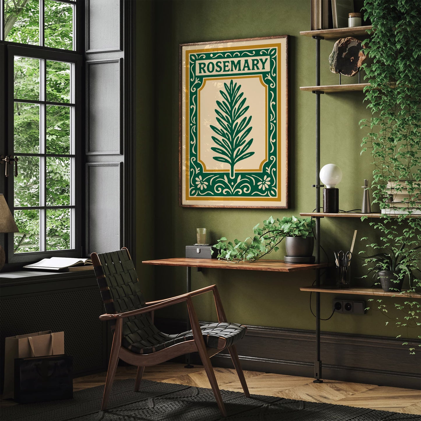 Rosemary Herb Poster - Rococo Style Kitchen Wall Decor