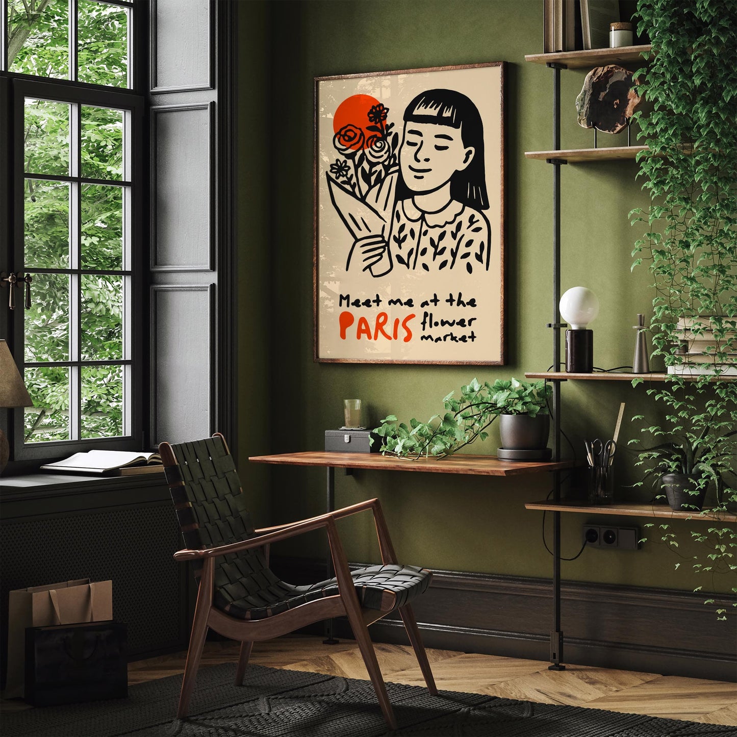 Meet me at the Paris Flower Market Poster