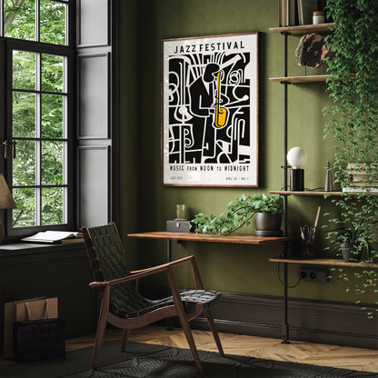 Black and White Jazz Festival Wall Art