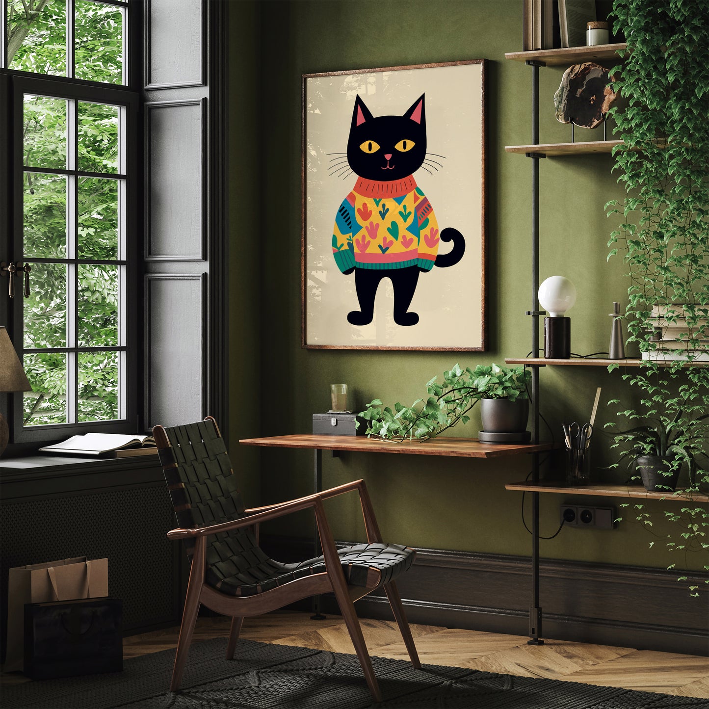 Sweater Cat Funny Art Print