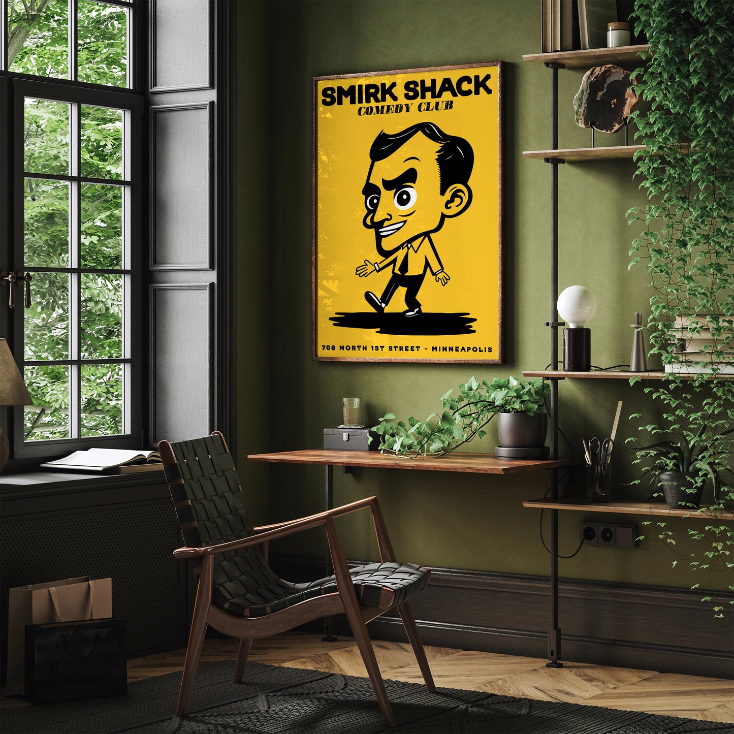 Comedy Club - Smirk Shack - Retro Advertising Poster