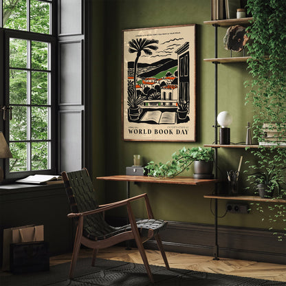Book Day Vintage Landscape Poster
