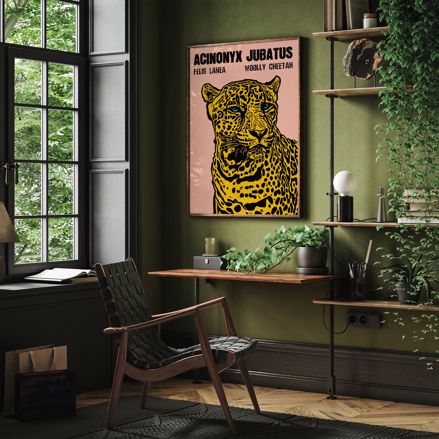 Jungle Cat Retro Species Poster