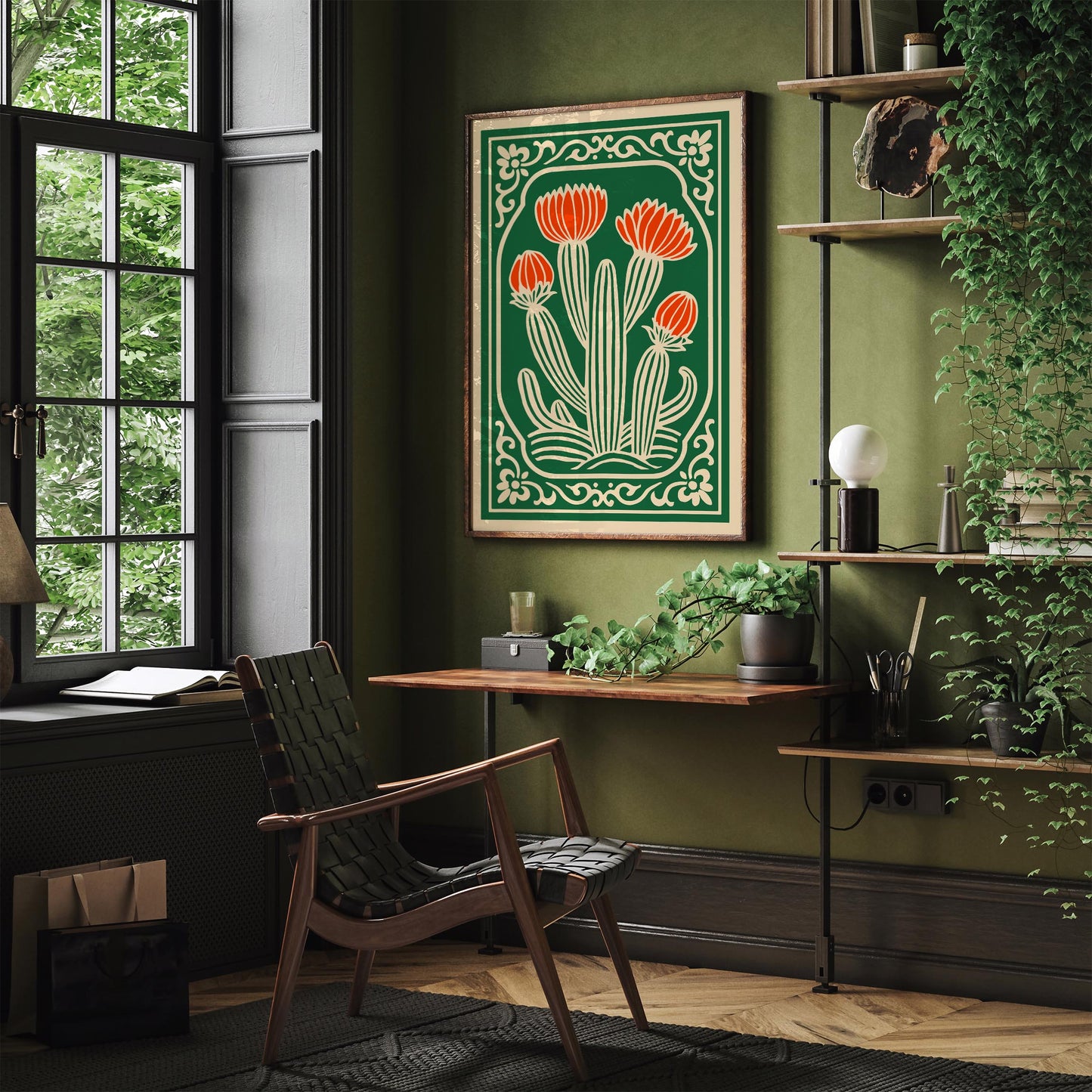 Blooming Cactus Plant Poster