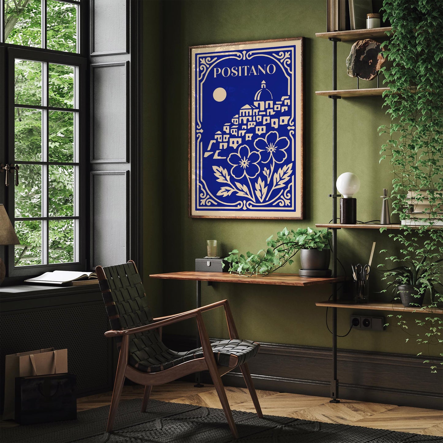 Positano Blue Landscape Poster