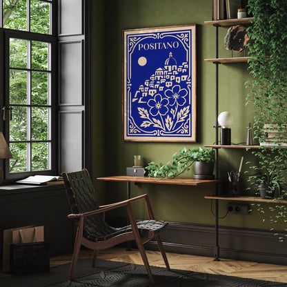 Positano Blue Landscape Poster