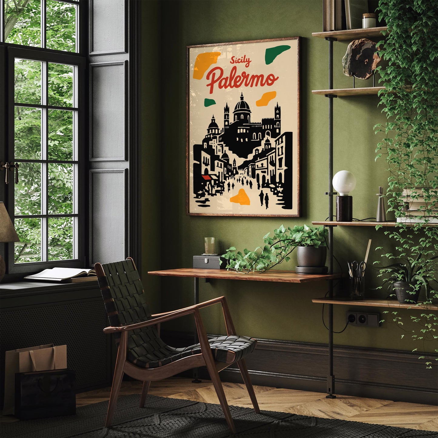 Sicily Palermo Cityscape Poster