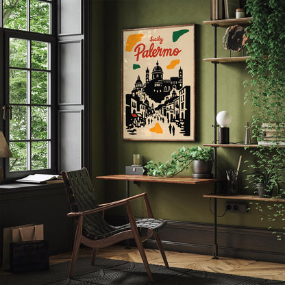 Sicily Palermo Cityscape Poster