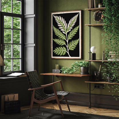 Retro Botanical Wall Art - Fern Leaf Poster
