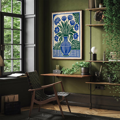 Retro Cutouts Flowers in Vase Poster