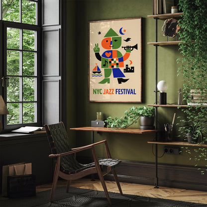 NYC Jazz Festival Art Print - Retro Music Poster