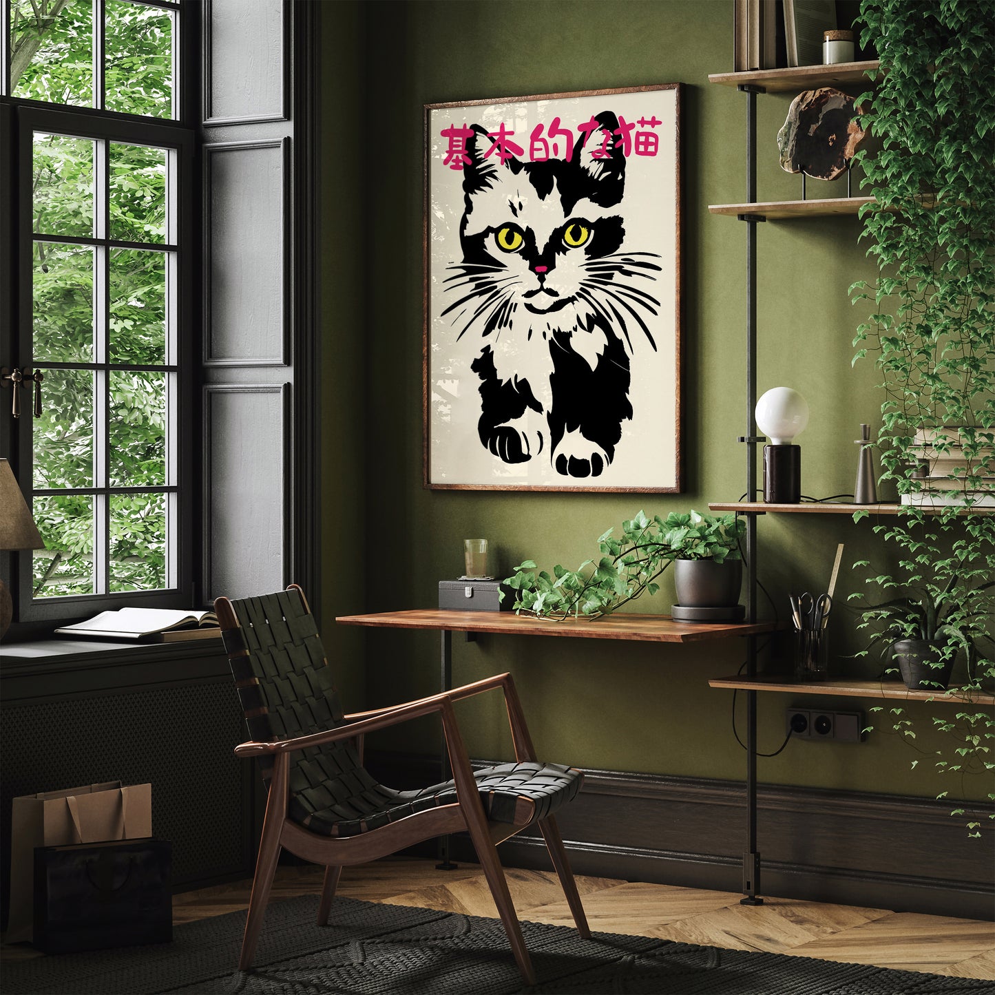 Japanese Cute Cat Poster Print