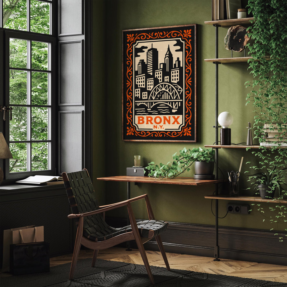 Bronx New York Cityscape Travel Poster