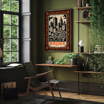 Bronx New York Cityscape Travel Poster