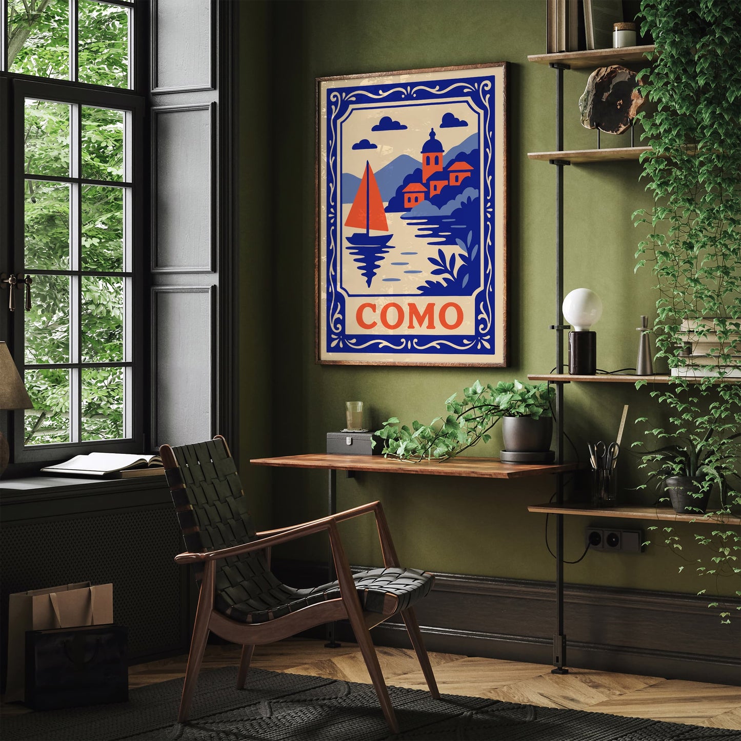 Como Italy Blue Landscape Poster