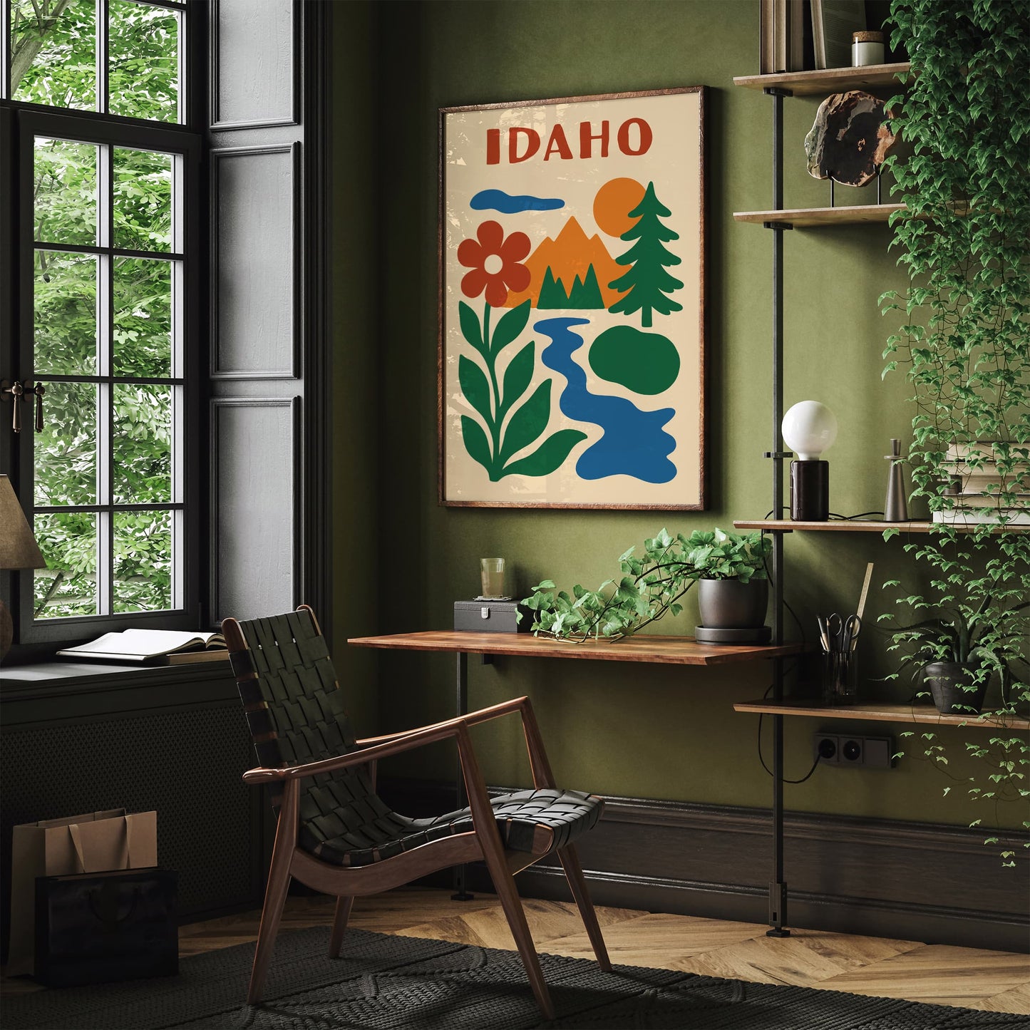 Idaho Retro Minimalist Travel Poster