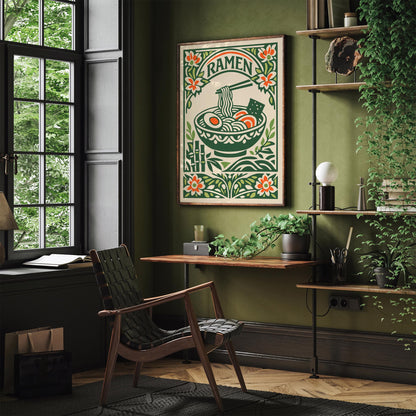 Bowl of Ramen Soup Poster - Japanese Kitchen Wall Art