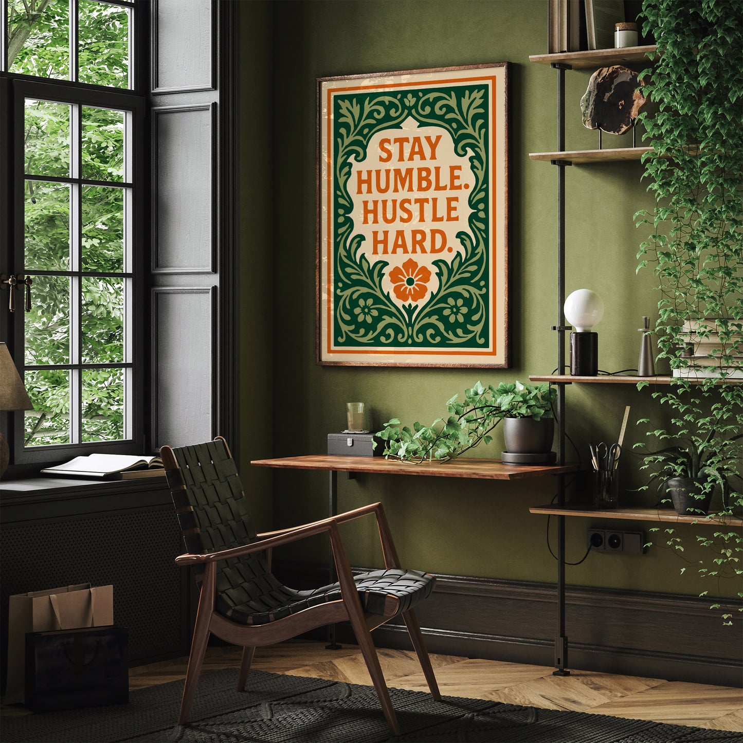 Stay Humble. Hustle Hard. Quote Art Print