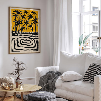 Abstract Palm Beach Poster - Mid Century Modern Wall Art