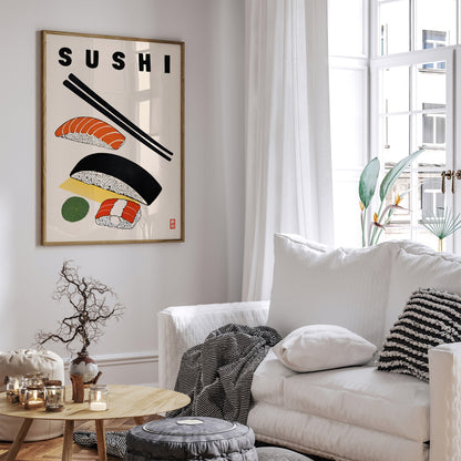 Sushi - Illustrated Wall Art Print