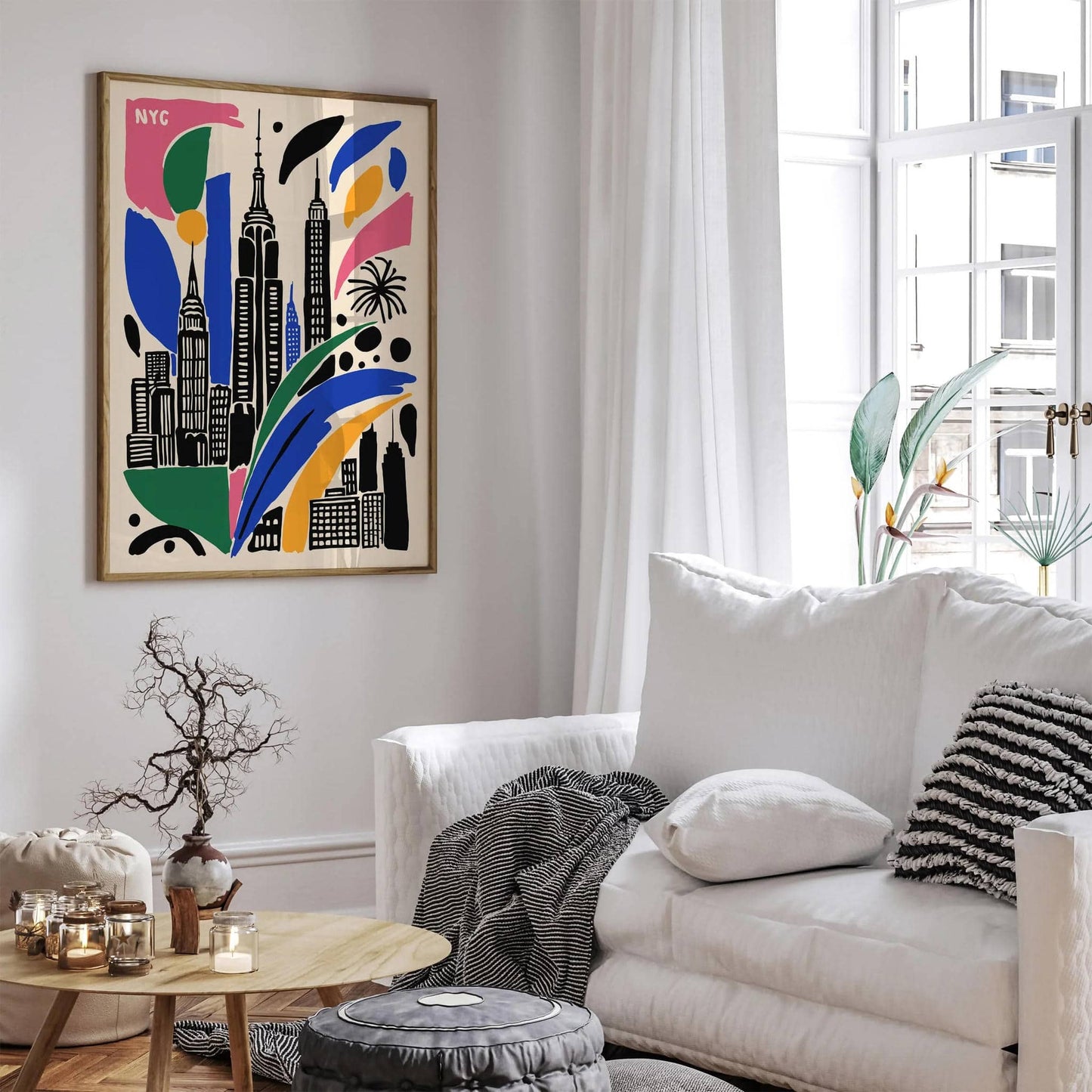 NYC Cityscape Poster, Travel Art Print