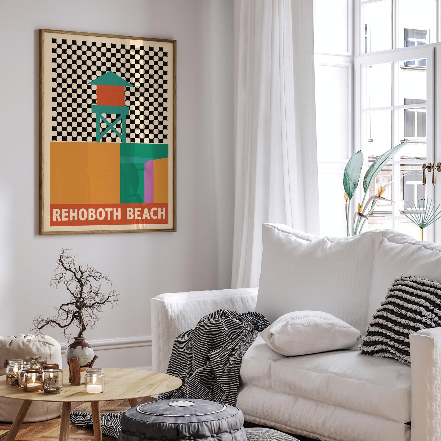 Rehoboth Beach Poster - Retro Travel Wall Art Print