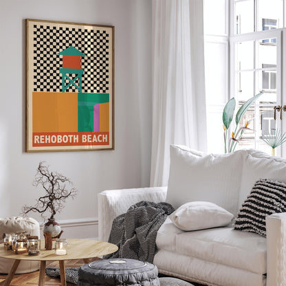 Rehoboth Beach Poster - Retro Travel Wall Art Print